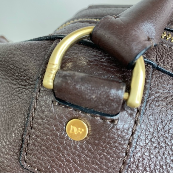 Diane Von Fostenburg Brown Pebbled Leather Drew Bucket Tote - Picture 6 of 15